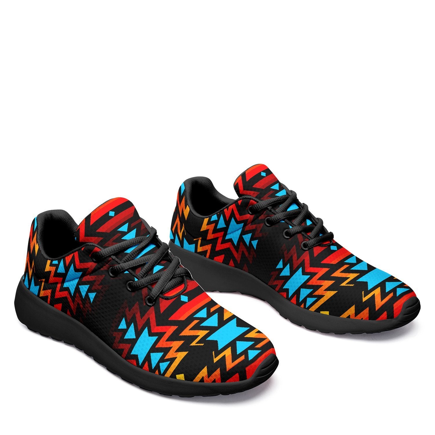 Black Fire and Turquoise Ikkaayi Sport Sneakers 49 Dzine 