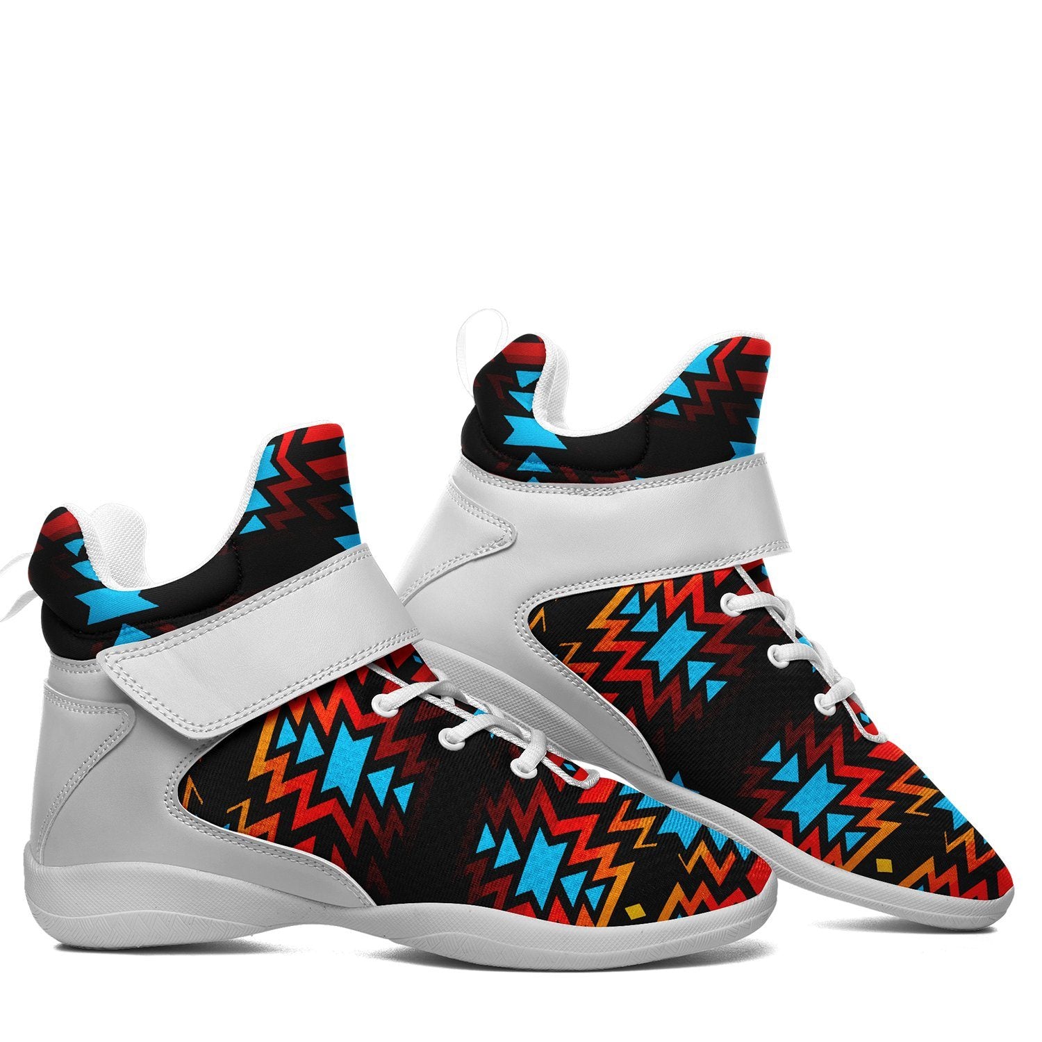Black Fire and Turquoise Ipottaa Basketball / Sport High Top Shoes 49 Dzine