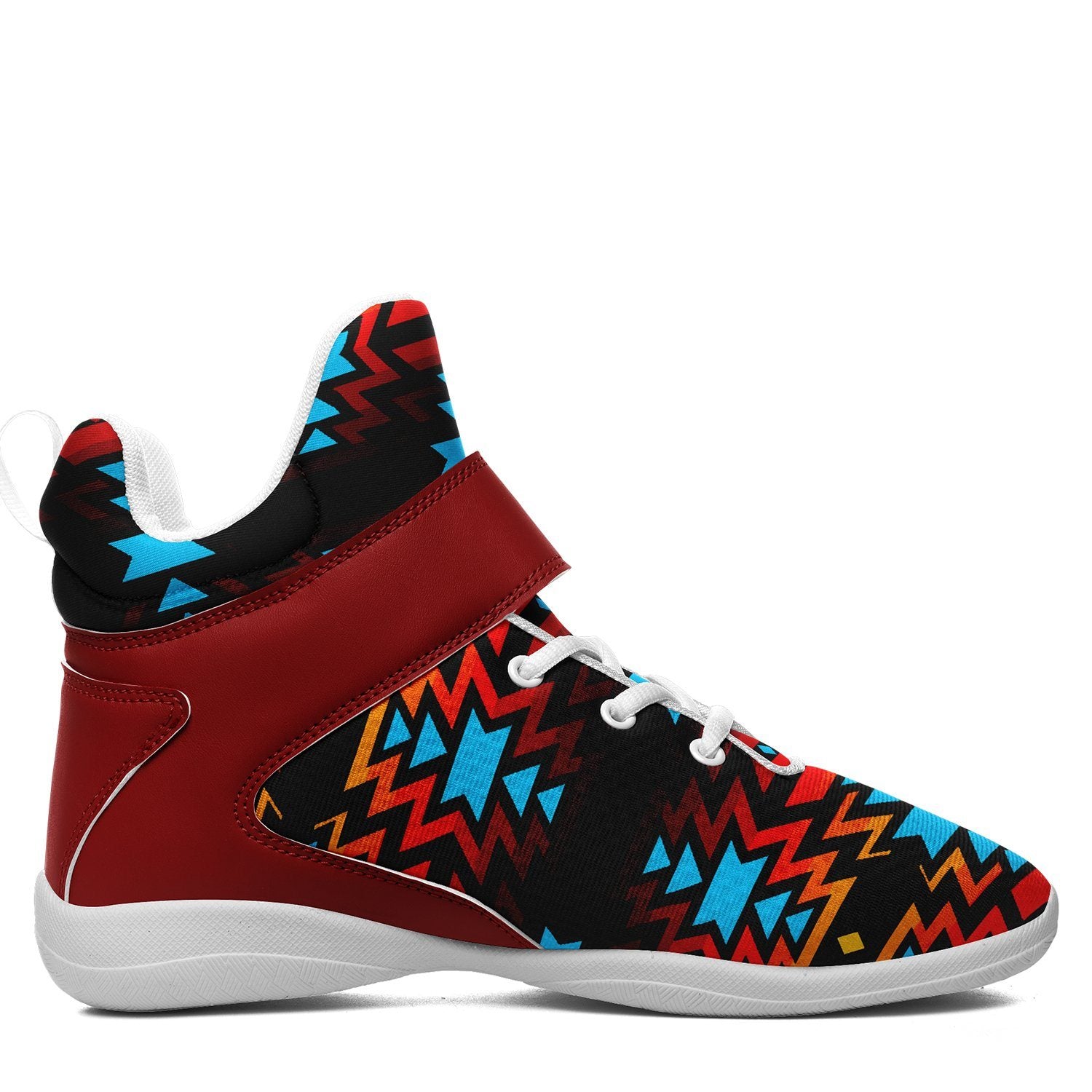Black Fire and Turquoise Ipottaa Basketball / Sport High Top Shoes 49 Dzine