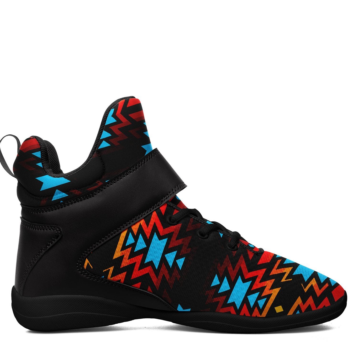Black Fire and Turquoise Ipottaa Basketball / Sport High Top Shoes 49 Dzine