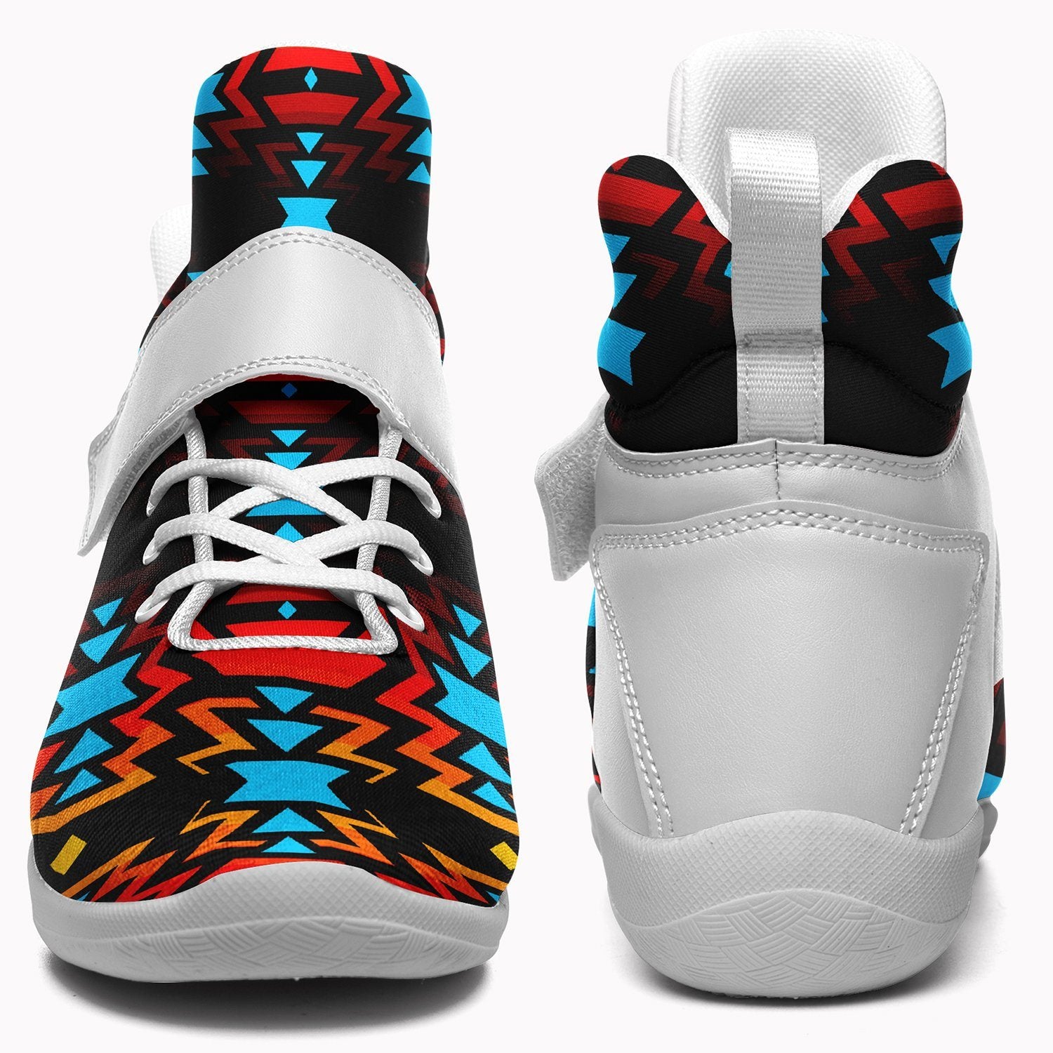 Black Fire and Turquoise Ipottaa Basketball / Sport High Top Shoes 49 Dzine