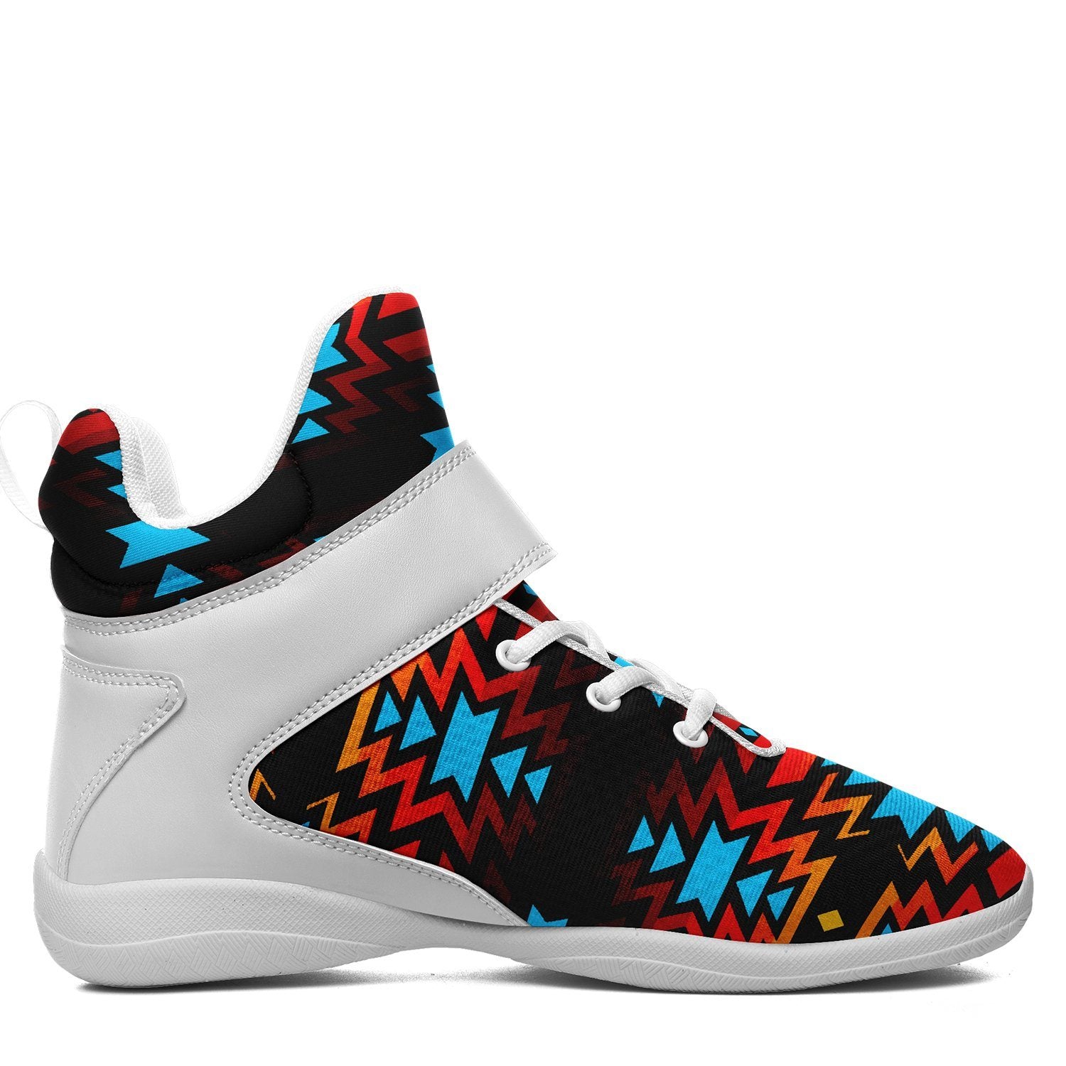 Black Fire and Turquoise Ipottaa Basketball / Sport High Top Shoes 49 Dzine 