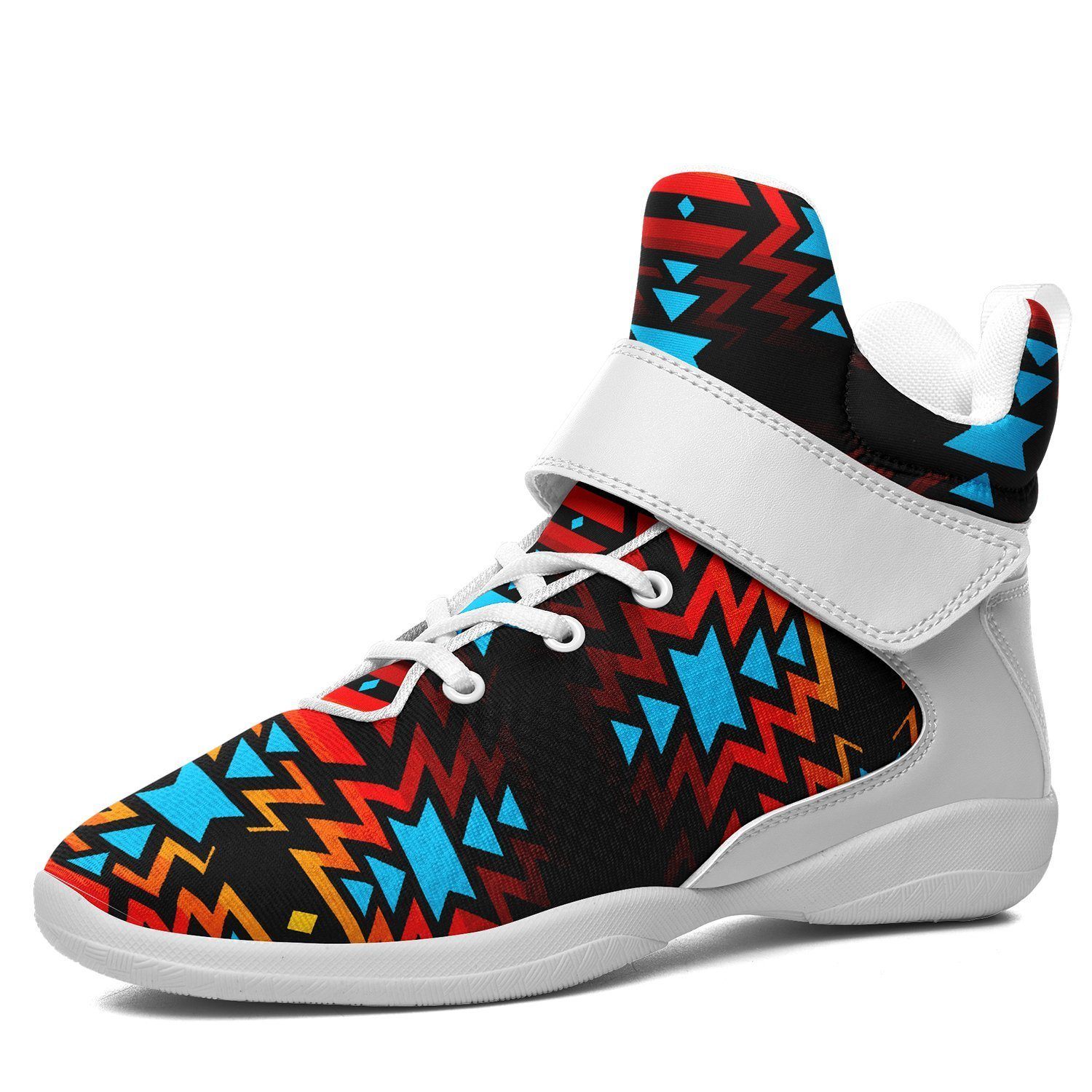 Black Fire and Turquoise Ipottaa Basketball / Sport High Top Shoes - White Sole 49 Dzine US Men 7 / EUR 40 White Sole with White Strap 