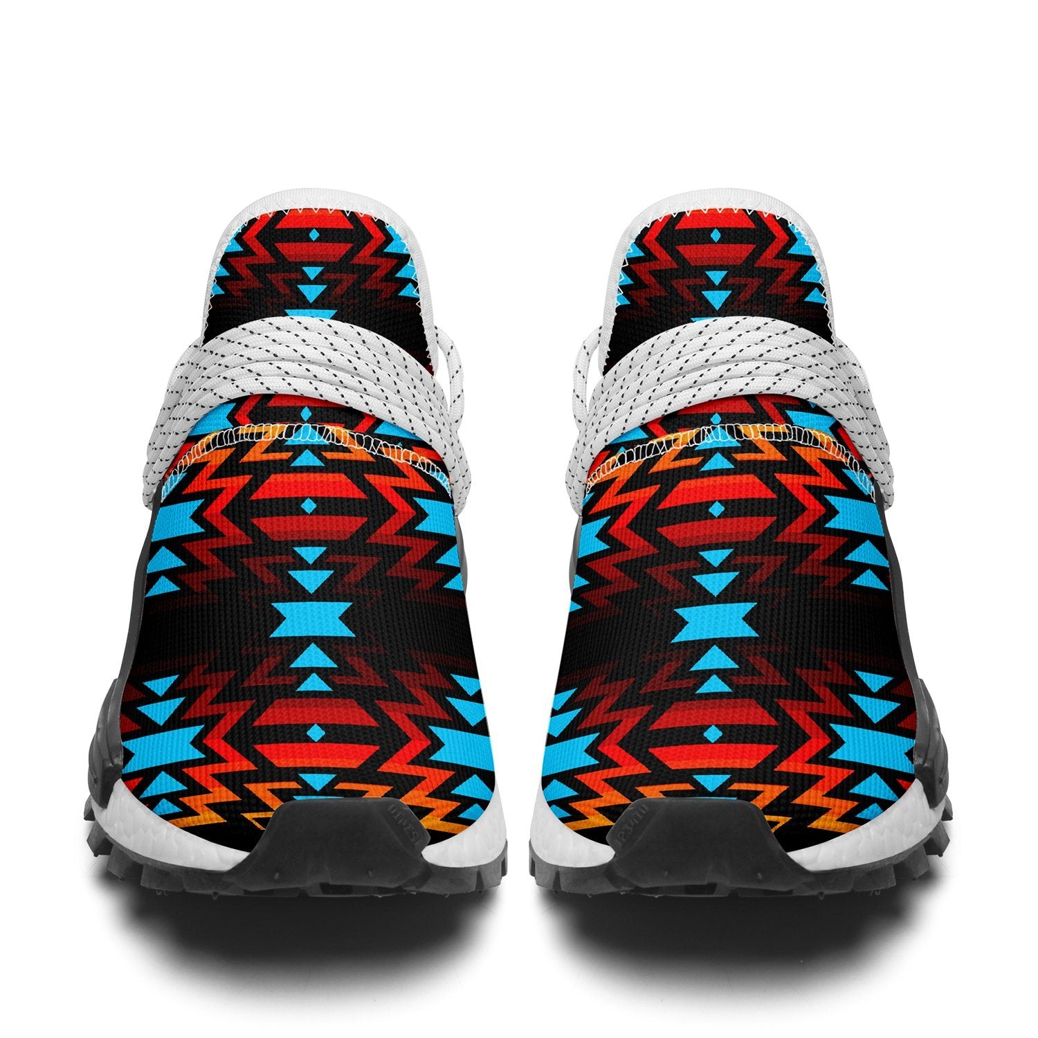 Black Fire and Turquoise Okaki Sneakers Shoes 49 Dzine