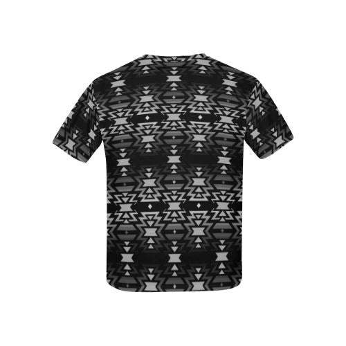 Black Fire Black and Gray All Over Print T-shirt for Kid (USA Size) (Model T40) All Over Print T-shirt for Kid (T40) e-joyer