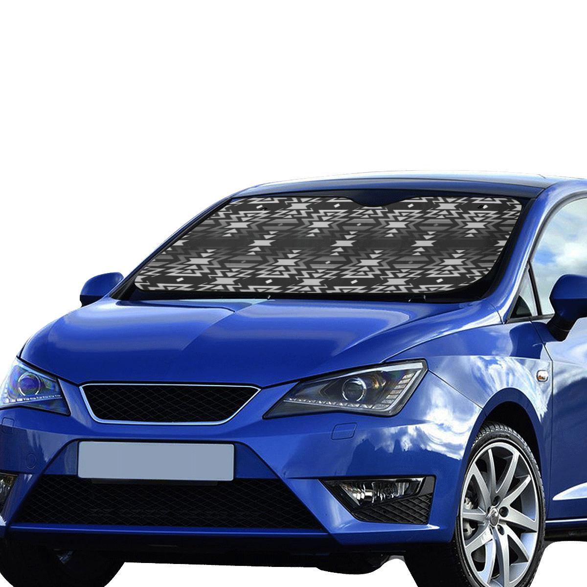 Black Fire Black and Gray Car Sun Shade 55"x30" Car Sun Shade e-joyer