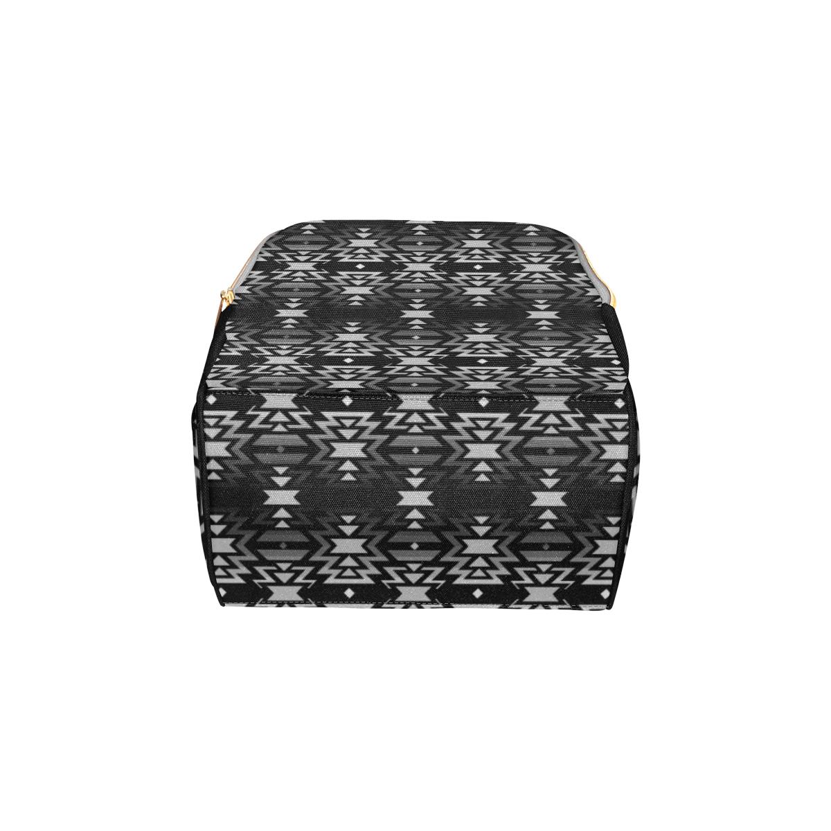 Black Fire Black and Gray Multi-Function Diaper Backpack (Model 1688) Diaper Backpack (1688) e-joyer