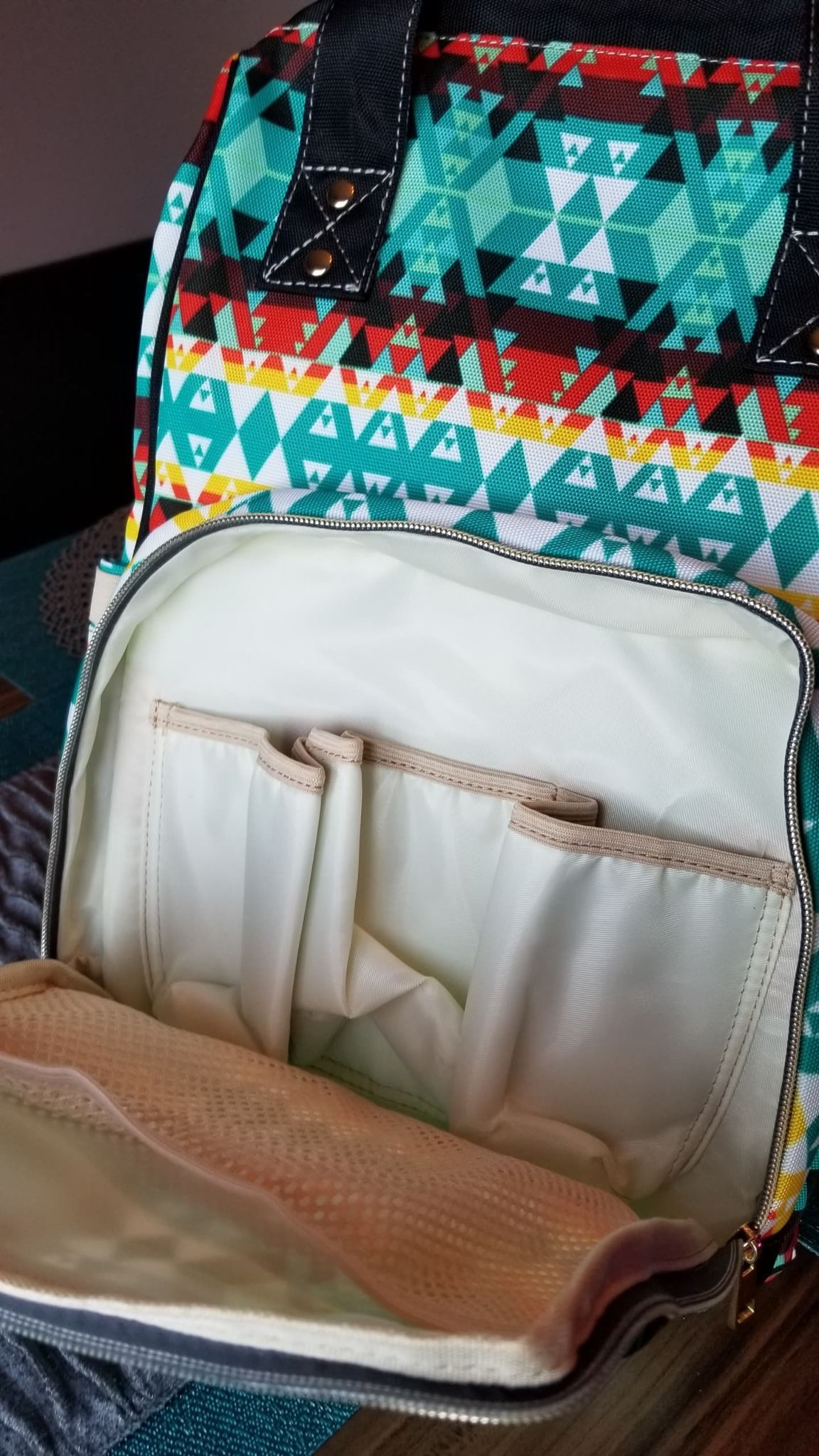 Black Fire Black and Gray Multi-Function Diaper Backpack (Model 1688) Diaper Backpack (1688) e-joyer