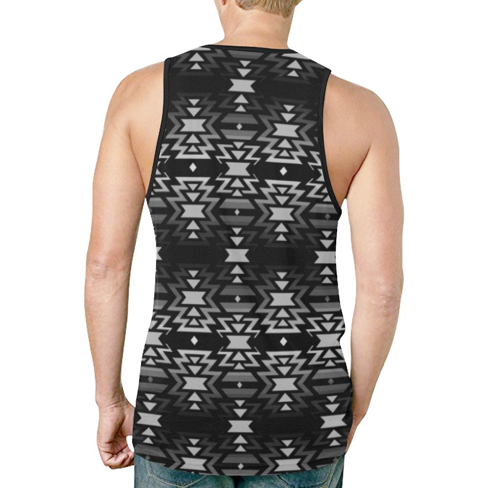 Black Fire Black and Gray New All Over Print Tank Top for Men (Model T46) New All Over Print Tank Top for Men (T46) e-joyer