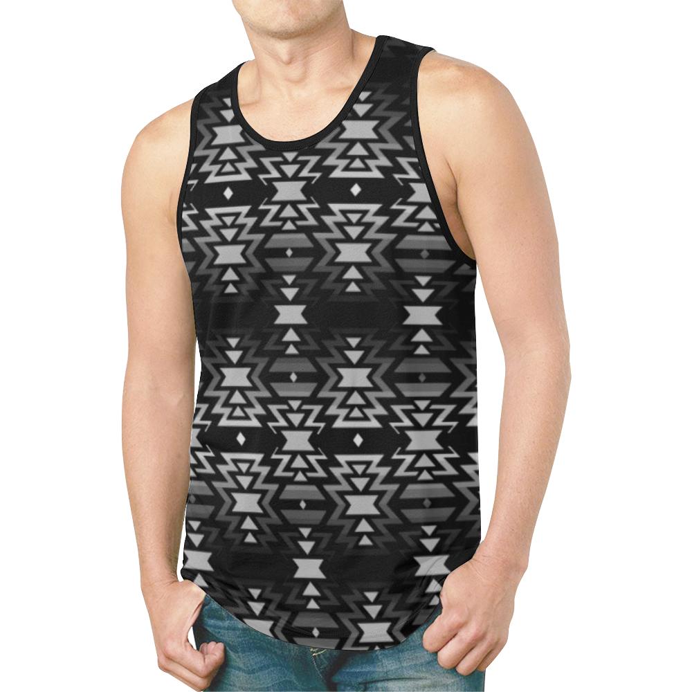 Black Fire Black and Gray New All Over Print Tank Top for Men (Model T46) New All Over Print Tank Top for Men (T46) e-joyer