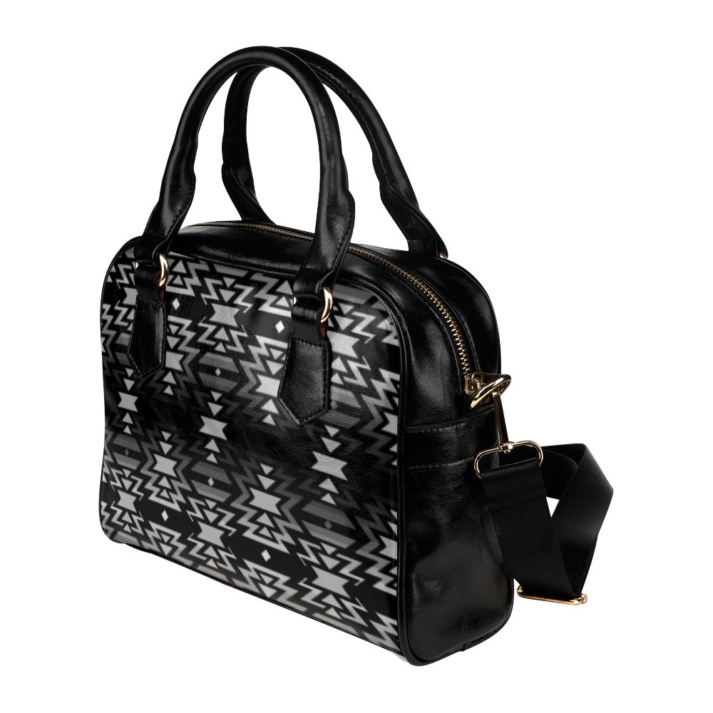 Black Fire Black and Gray Shoulder Handbag (Model 1634) Shoulder Handbags (1634) e-joyer