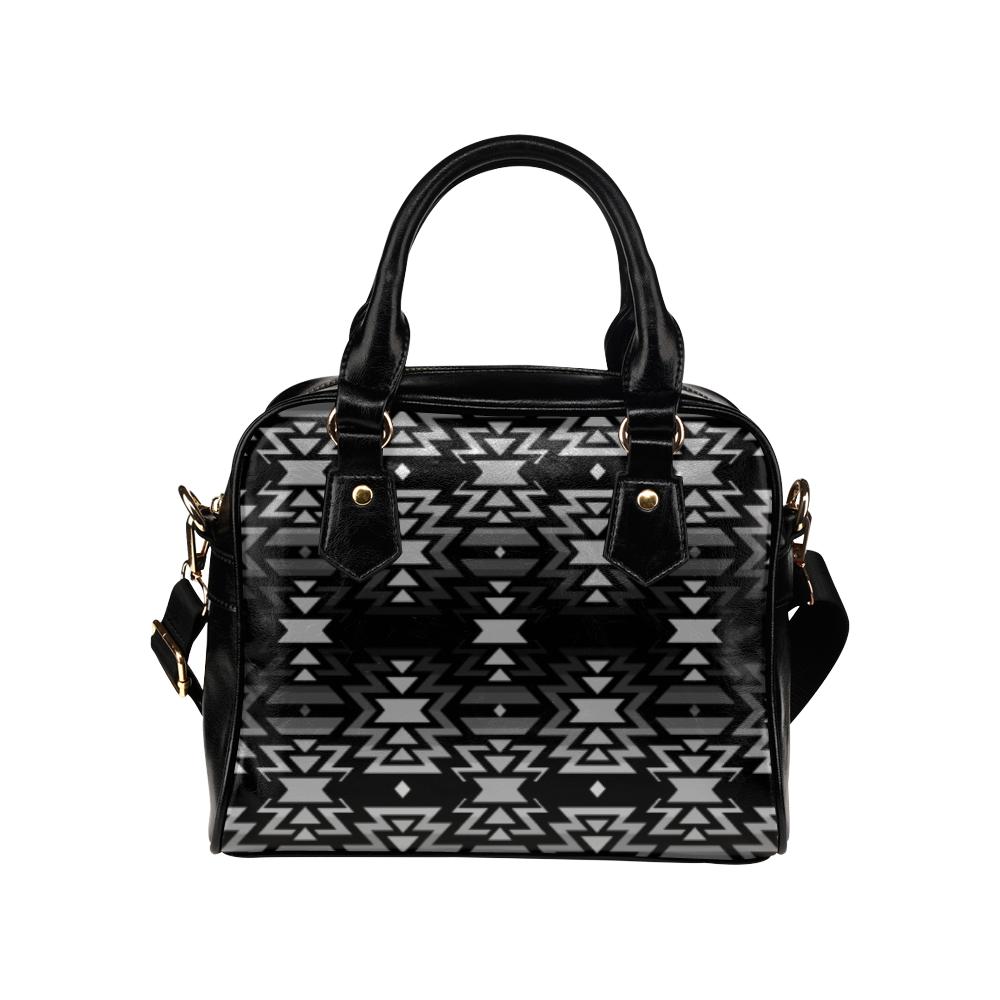 Black Fire Black and Gray Shoulder Handbag (Model 1634) Shoulder Handbags (1634) e-joyer