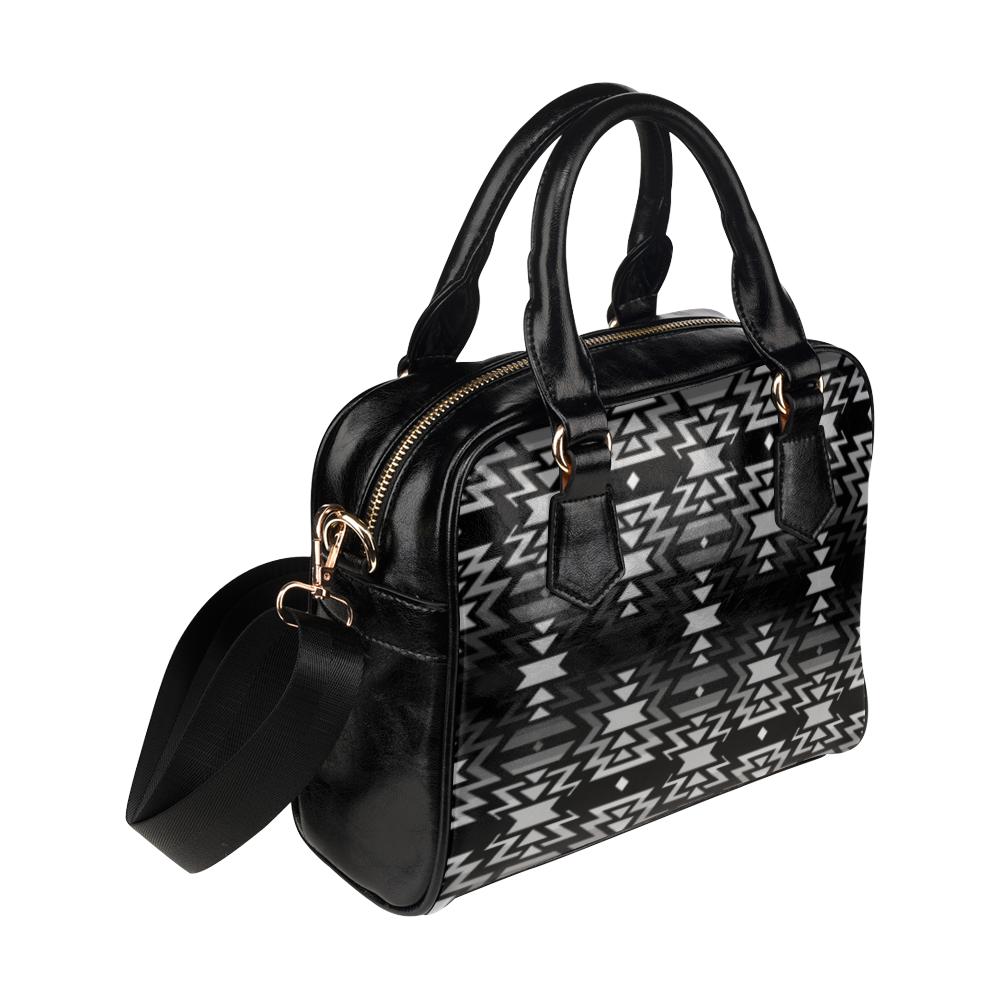 Black Fire Black and Gray Shoulder Handbag (Model 1634) Shoulder Handbags (1634) e-joyer