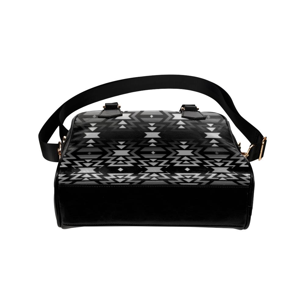 Black Fire Black and Gray Shoulder Handbag (Model 1634) Shoulder Handbags (1634) e-joyer