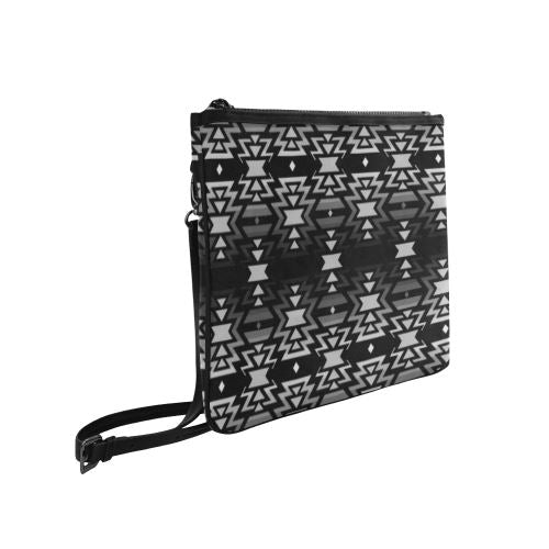 Black Fire Black and Gray Slim Clutch Bag (Model 1668) Slim Clutch Bags (1668) e-joyer