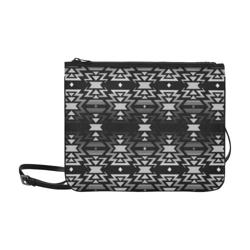 Black Fire Black and Gray Slim Clutch Bag (Model 1668) Slim Clutch Bags (1668) e-joyer