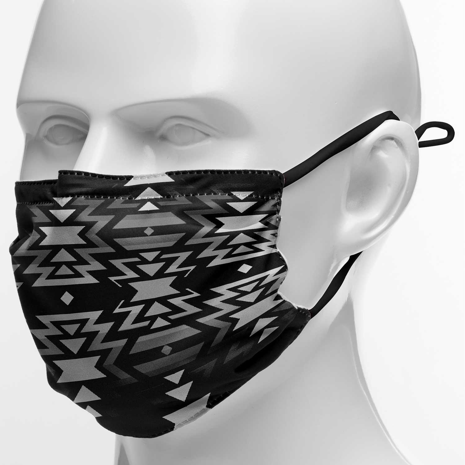 Black Fire Black and White Face Cover Herman