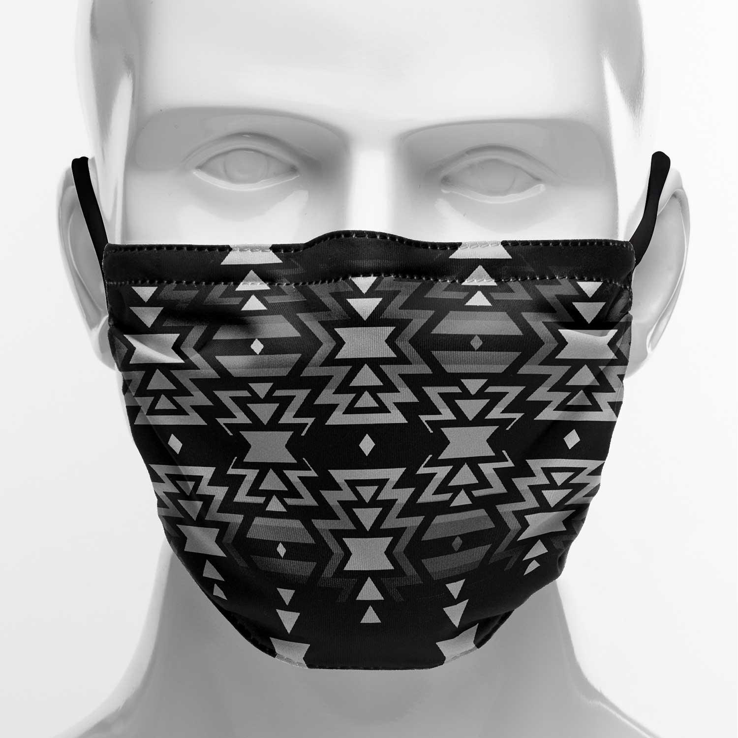 Black Fire Black and White Face Cover Herman