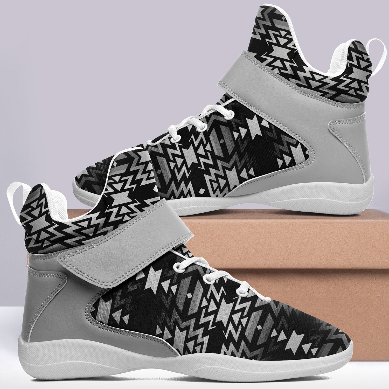 Black Fire Black and White Ipottaa Basketball / Sport High Top Shoes 49 Dzine