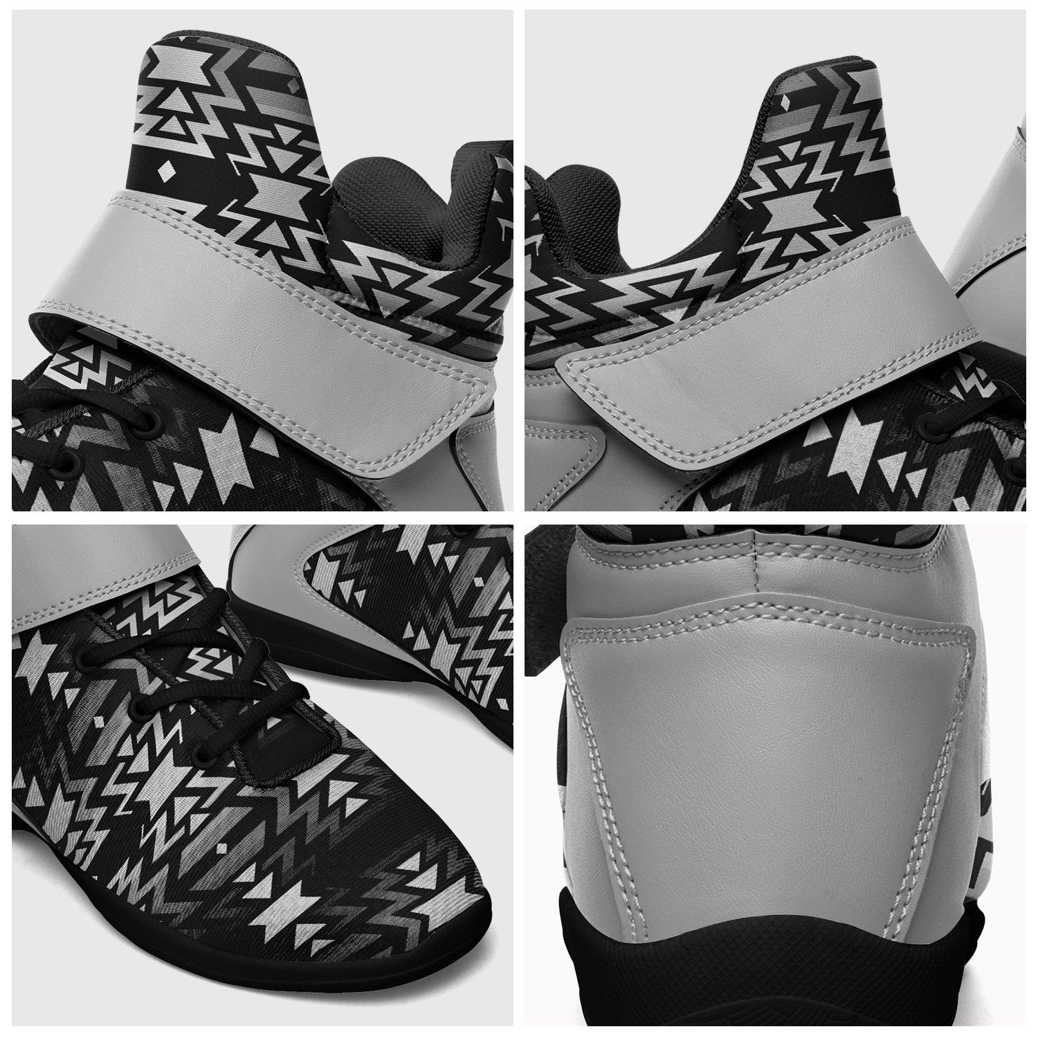 Black Fire Black and White Ipottaa Basketball / Sport High Top Shoes 49 Dzine