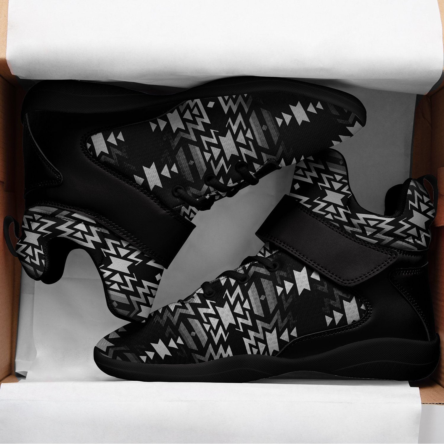 Black Fire Black and White Ipottaa Basketball / Sport High Top Shoes 49 Dzine