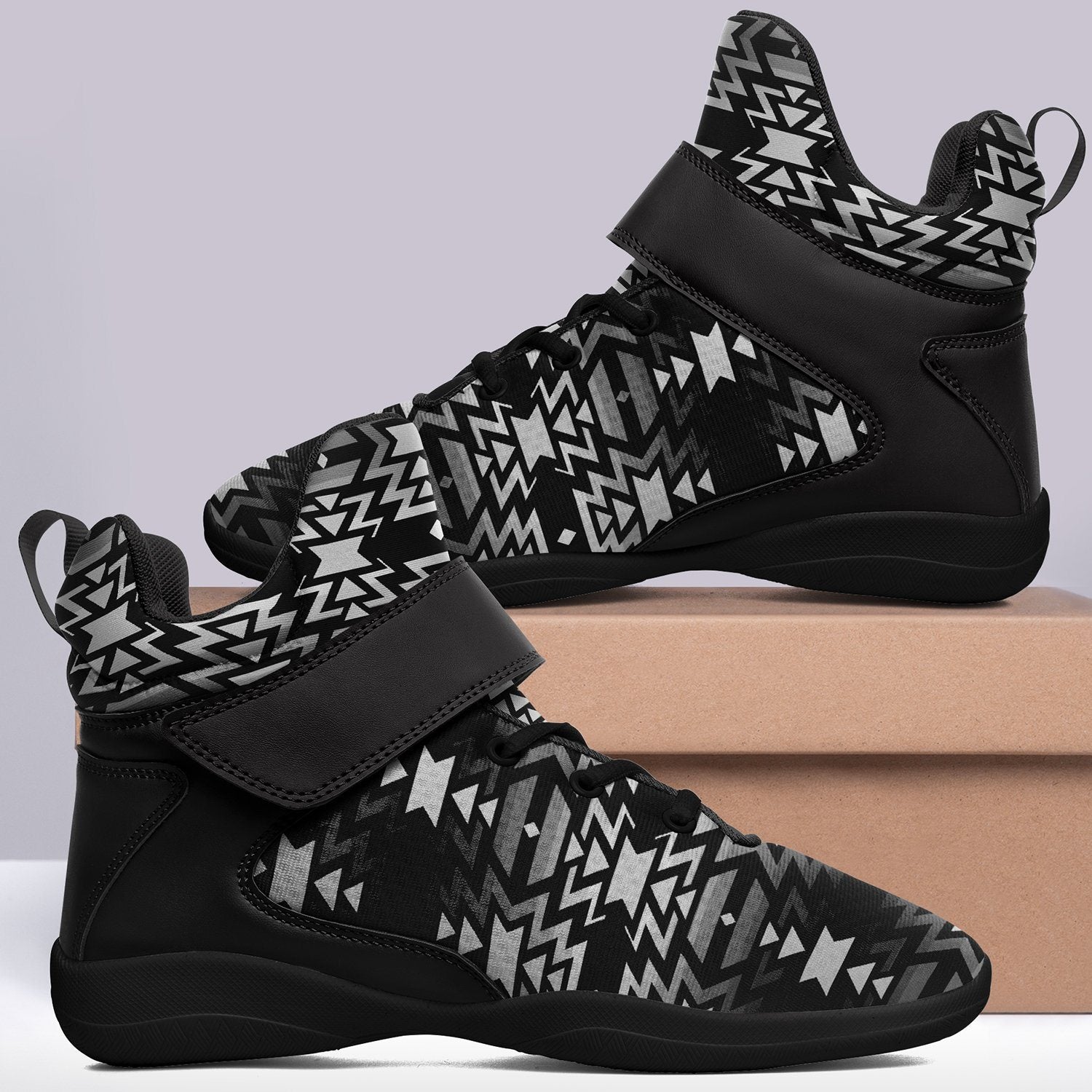 Black Fire Black and White Ipottaa Basketball / Sport High Top Shoes 49 Dzine