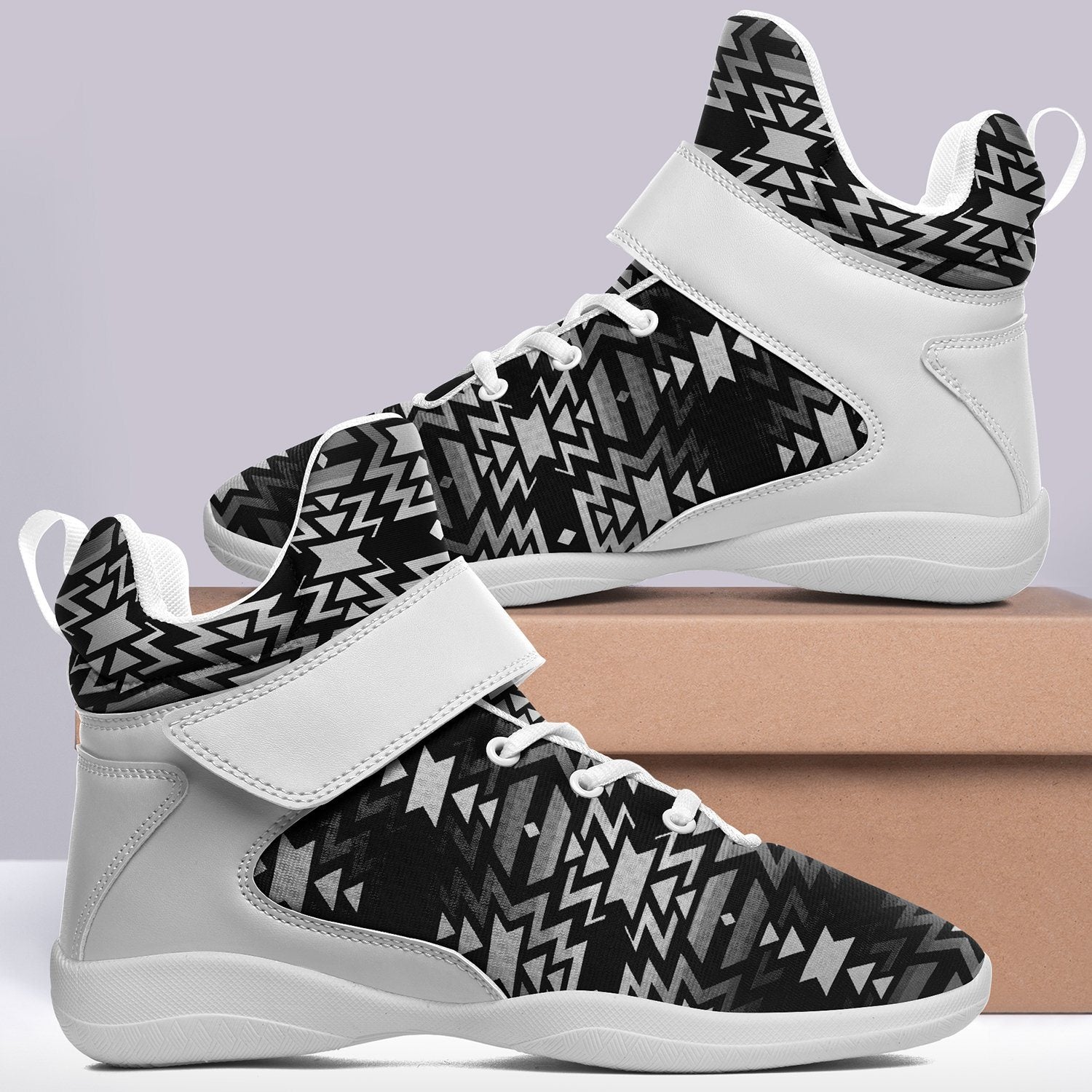 Black Fire Black and White Ipottaa Basketball / Sport High Top Shoes 49 Dzine
