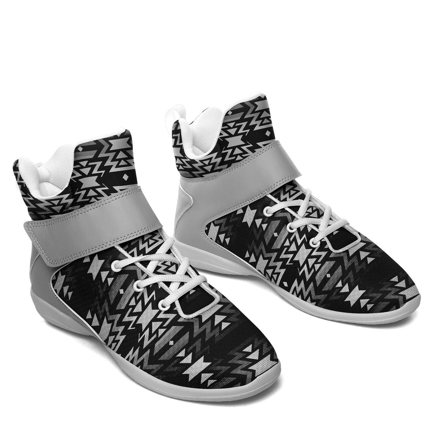 Black Fire Black and White Ipottaa Basketball / Sport High Top Shoes - White Sole 49 Dzine 