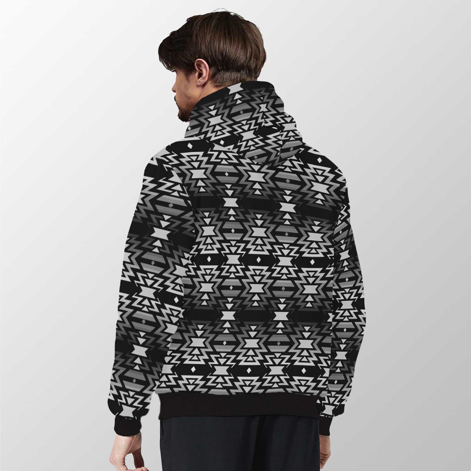 Black Fire Black and White Sherpa Hoodie 49 Dzine