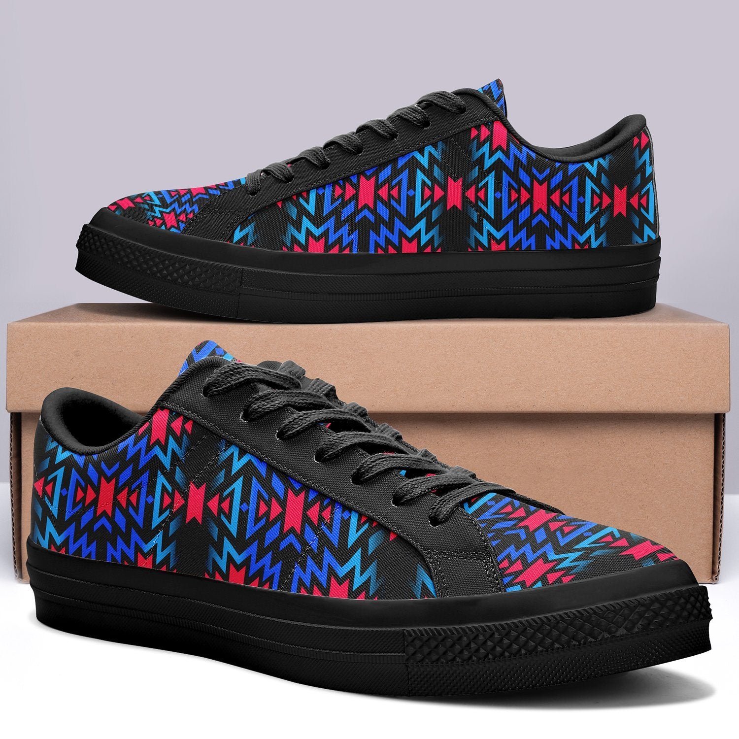 Black Fire Dragonfly Aapisi Low Top Canvas Shoes Black Sole 49 Dzine