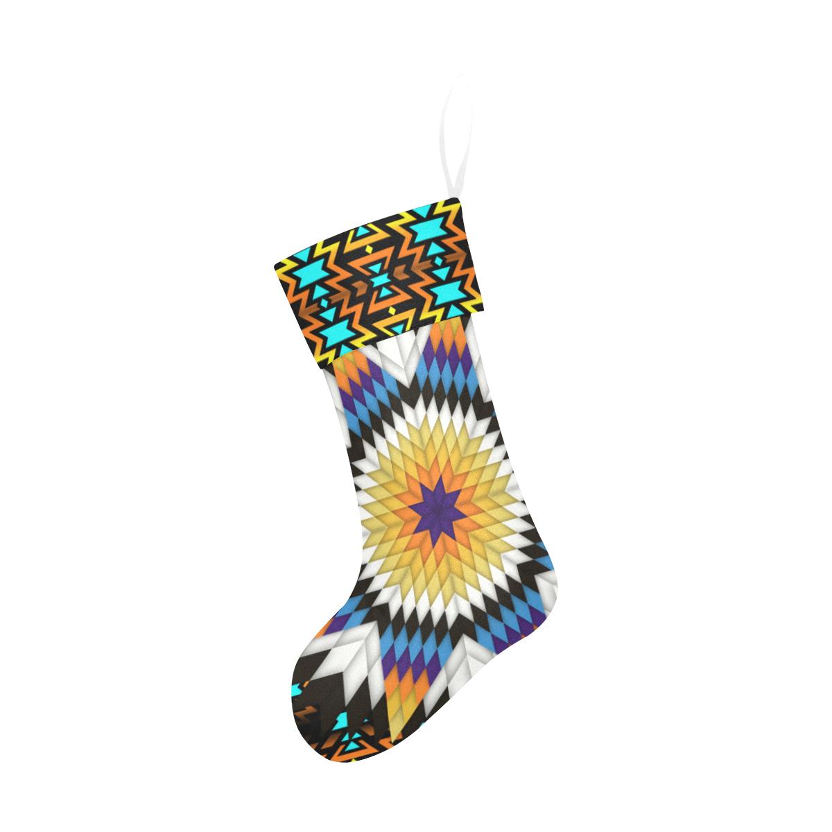 Black Fire Star Christmas Stocking holiday stocking e-joyer