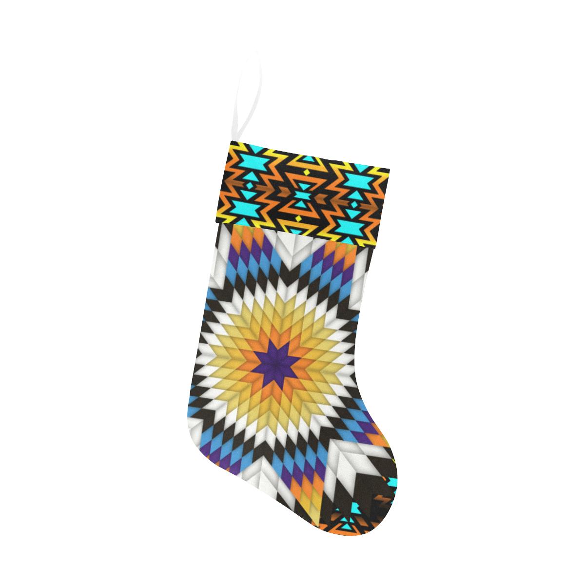Black Fire Star Christmas Stocking holiday stocking e-joyer