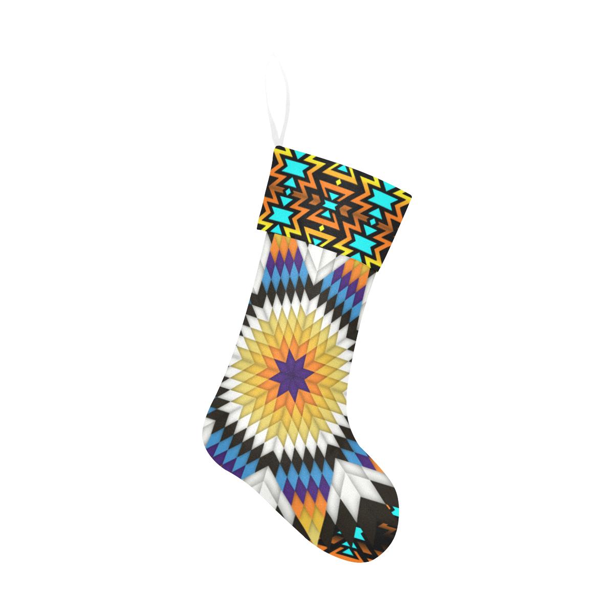 Black Fire Star Christmas Stocking holiday stocking e-joyer