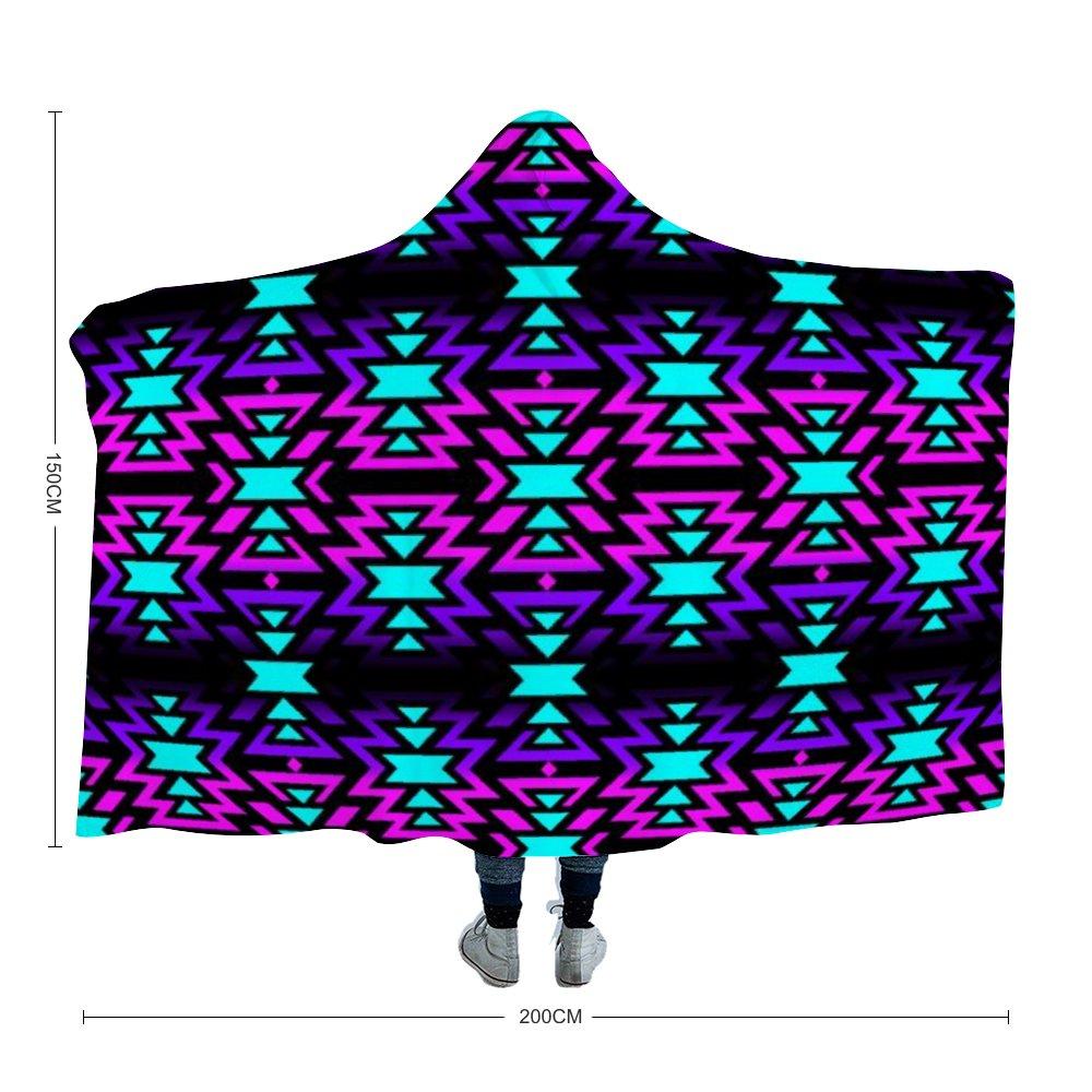 Black Fire Winter Sunset Hooded Blanket 49 Dzine