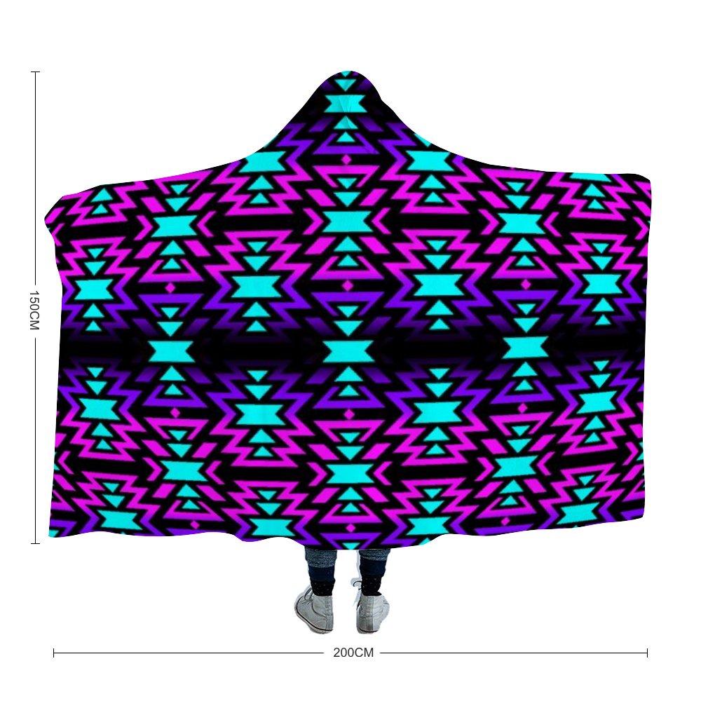 Black Fire Winter Sunset Hooded Blanket 49 Dzine