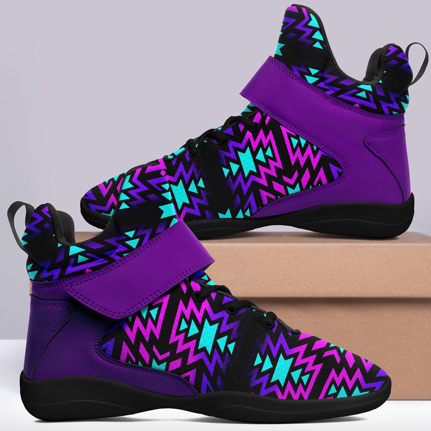 Black Fire Winter Sunset Ipottaa Basketball / Sport High Top Shoes - Black Sole 49 Dzine