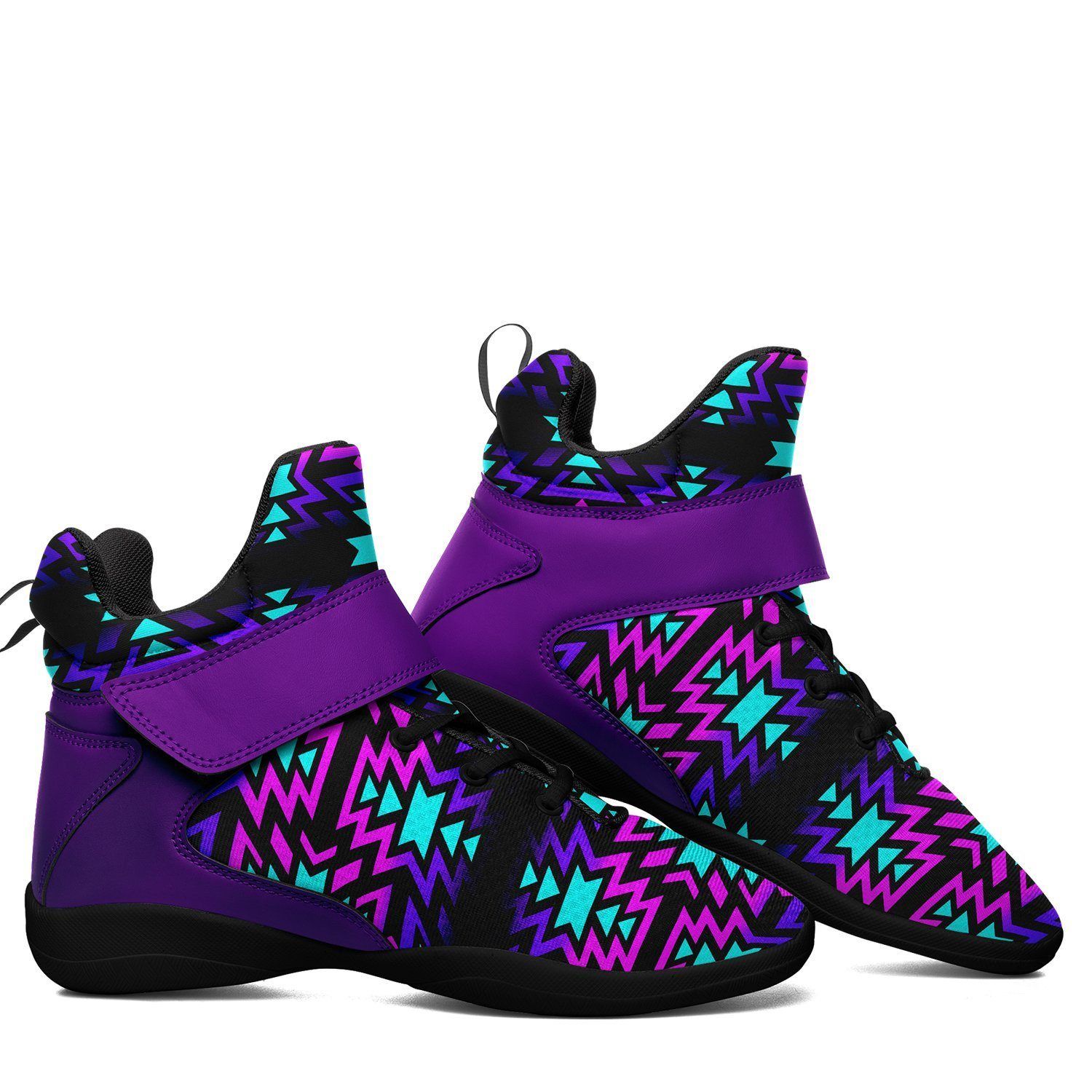 Black Fire Winter Sunset Ipottaa Basketball / Sport High Top Shoes - Black Sole 49 Dzine
