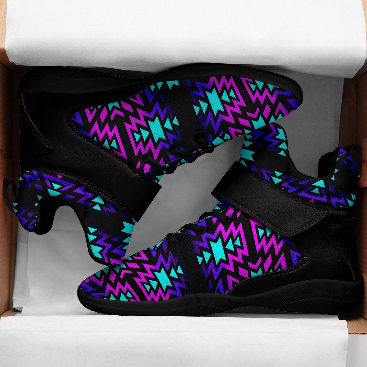 Black Fire Winter Sunset Ipottaa Basketball / Sport High Top Shoes - Black Sole 49 Dzine