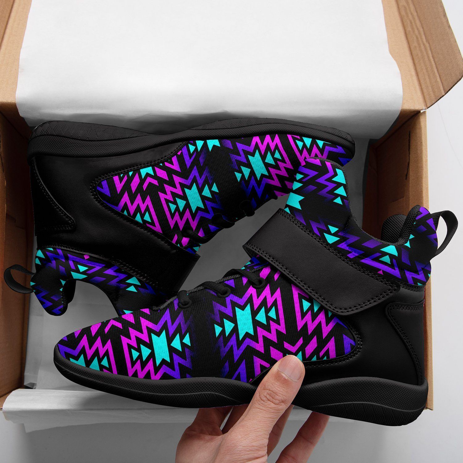 Black Fire Winter Sunset Ipottaa Basketball / Sport High Top Shoes - Black Sole 49 Dzine