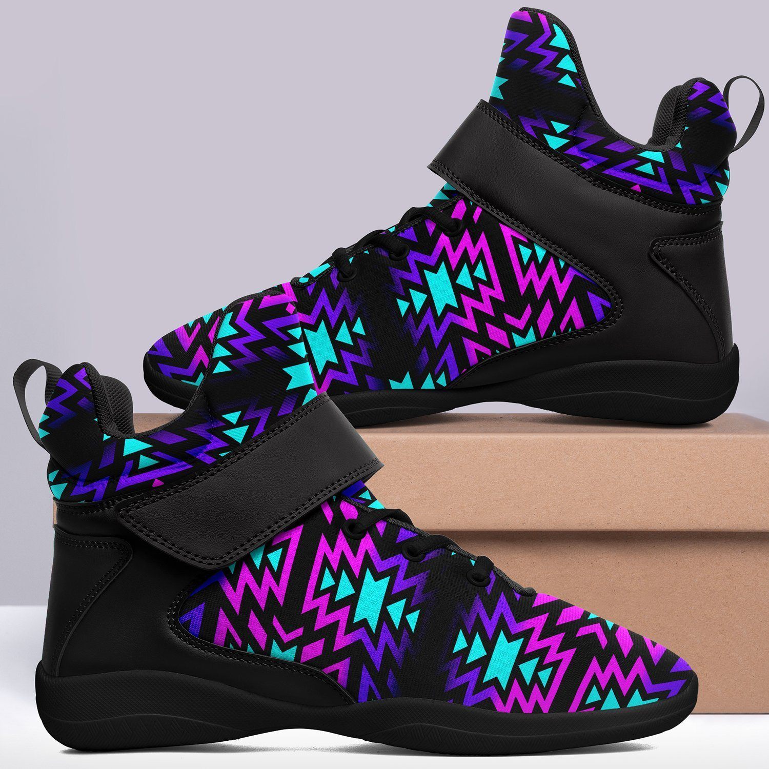 Black Fire Winter Sunset Ipottaa Basketball / Sport High Top Shoes - Black Sole 49 Dzine