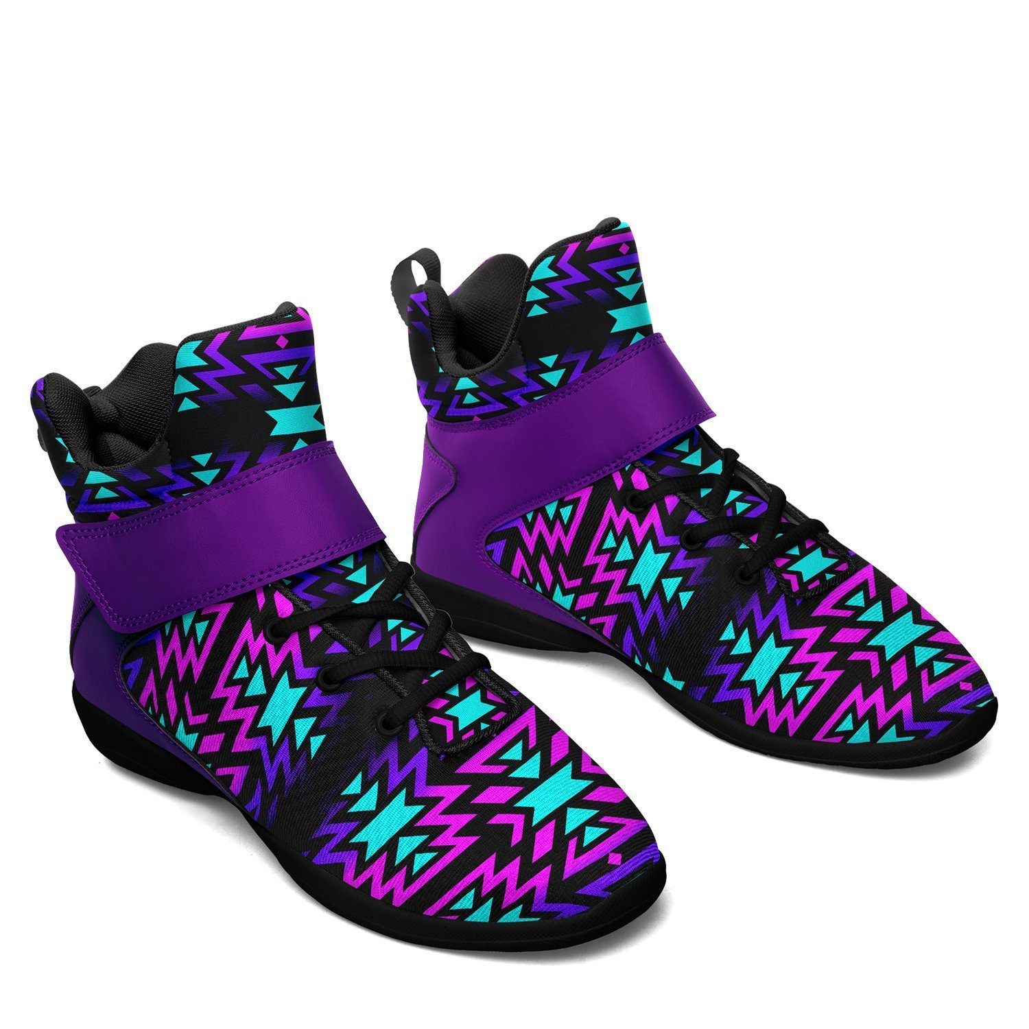 Black Fire Winter Sunset Ipottaa Basketball / Sport High Top Shoes - Black Sole 49 Dzine