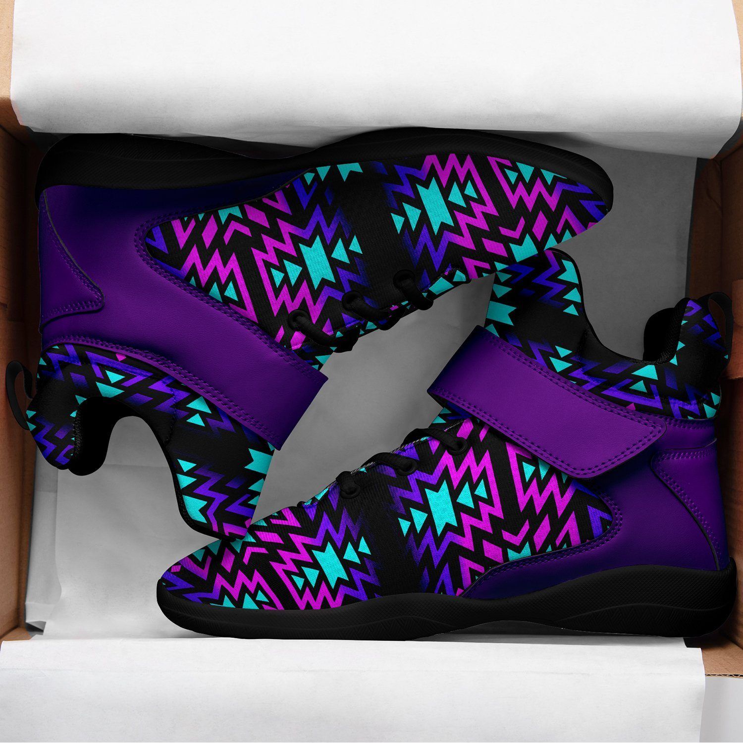 Black Fire Winter Sunset Ipottaa Basketball / Sport High Top Shoes - Black Sole 49 Dzine