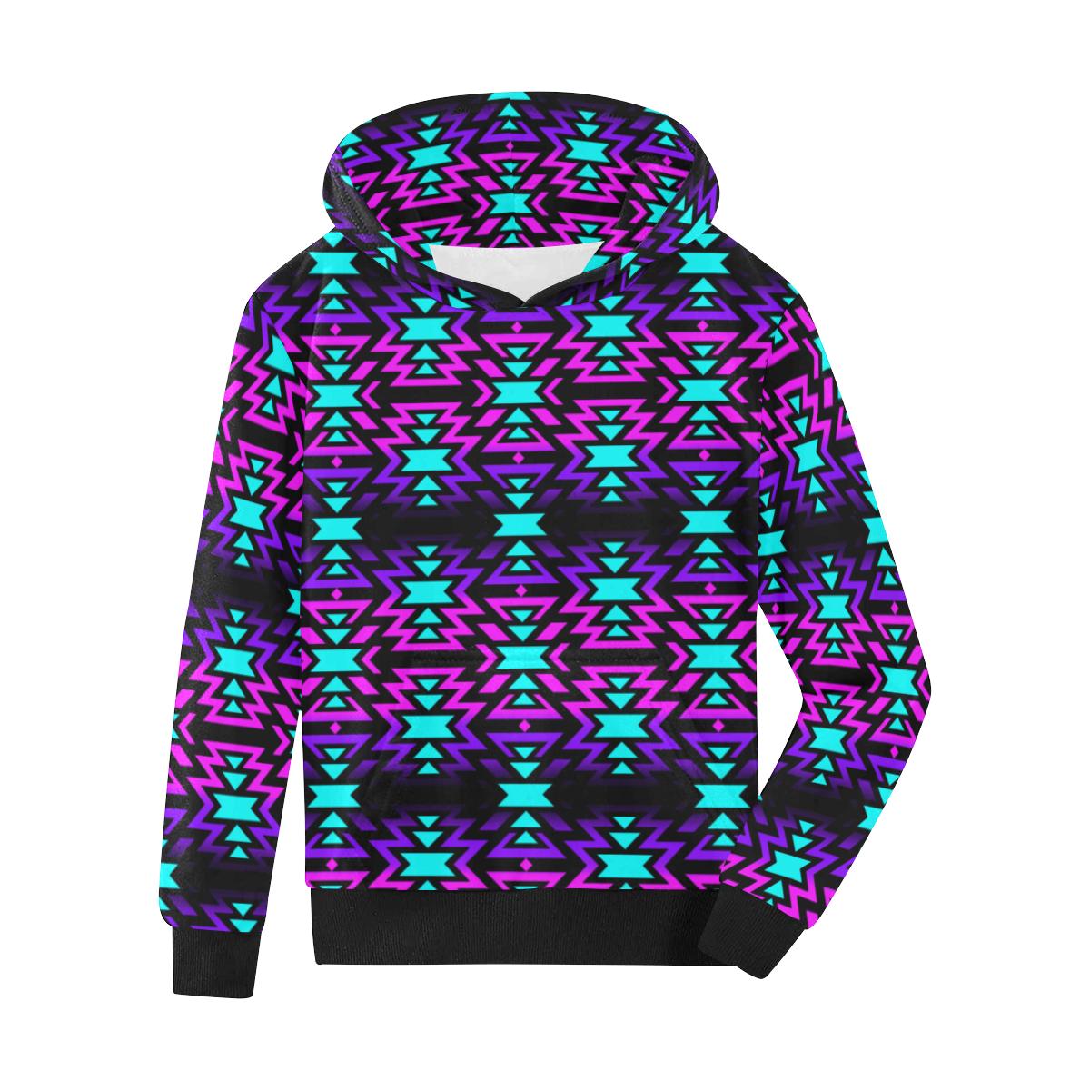 Black Fire Winter Sunset Kids' All Over Print Hoodie (Model H38) Kids' AOP Hoodie (H38) e-joyer