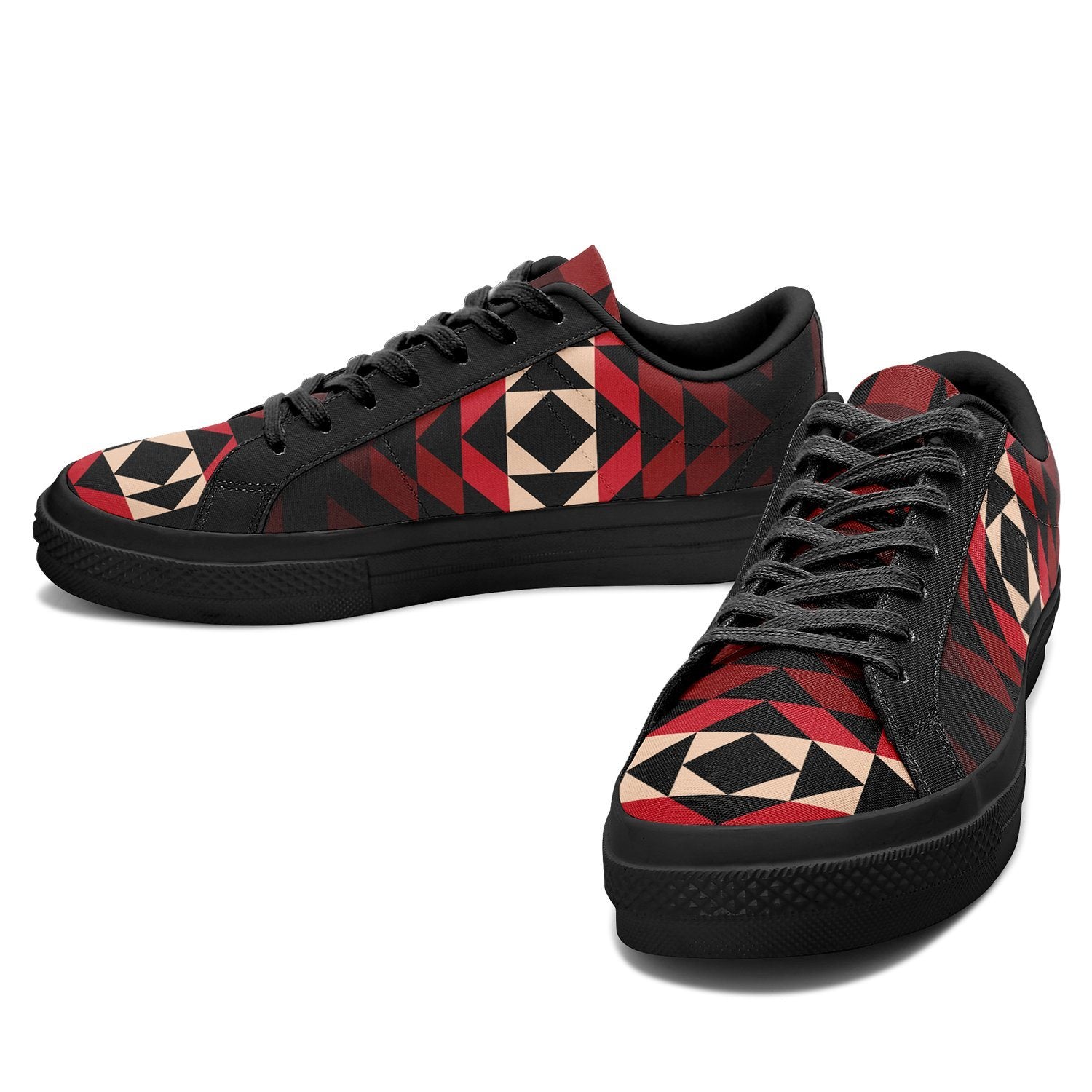Black Rose Aapisi Low Top Canvas Shoes Black Sole aapisi Herman