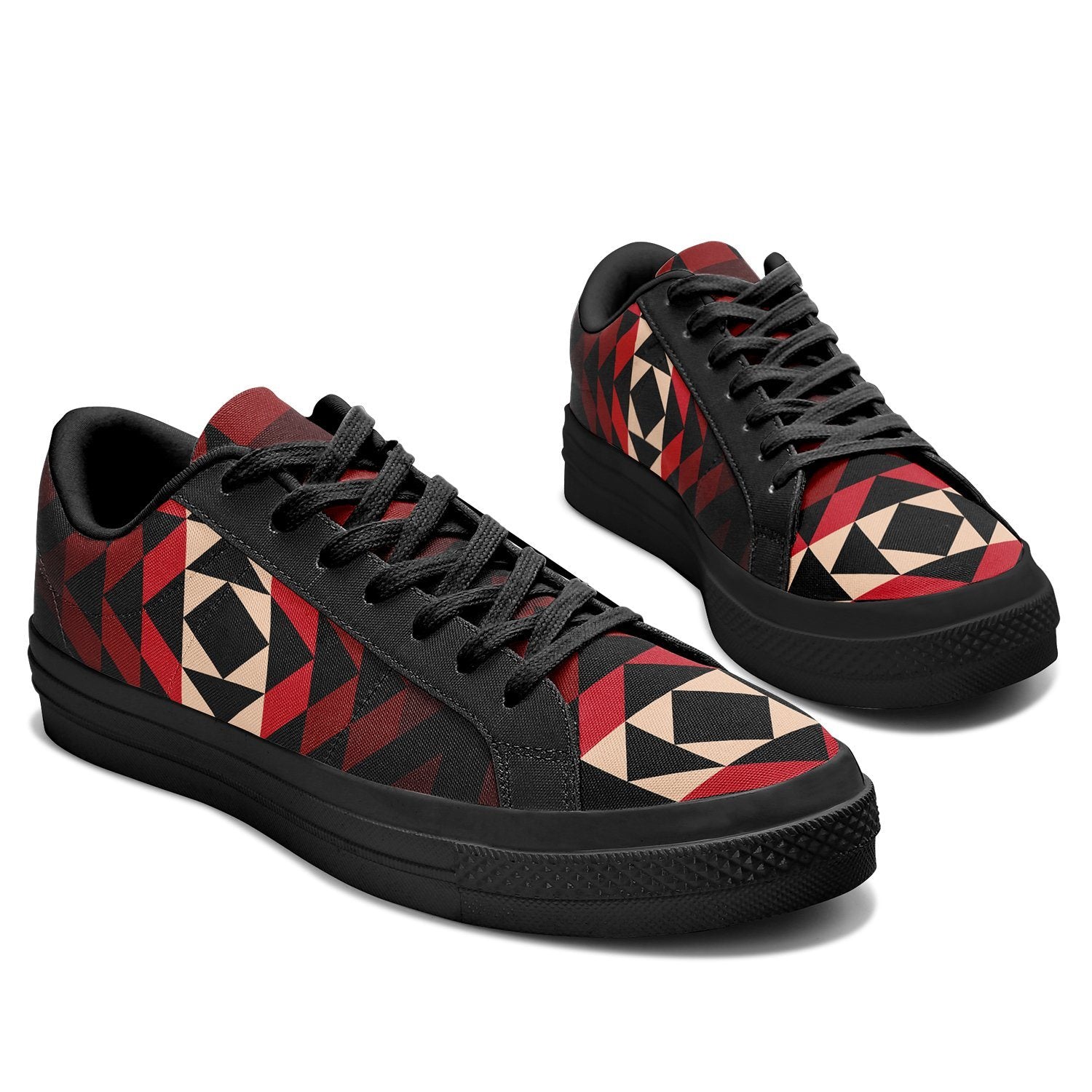Black Rose Aapisi Low Top Canvas Shoes Black Sole aapisi Herman