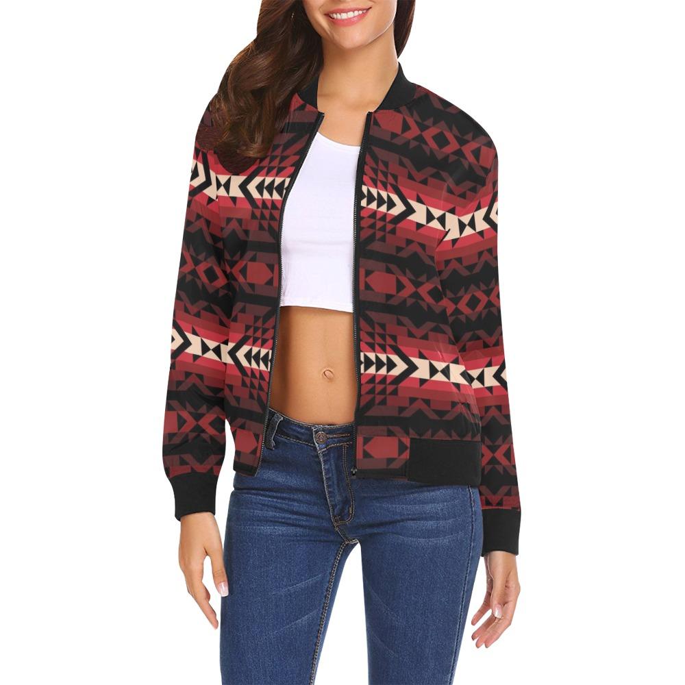 Black Rose All Over Print Bomber Jacket for Women (Model H19) All Over Print Bomber Jacket for Women (H19) e-joyer