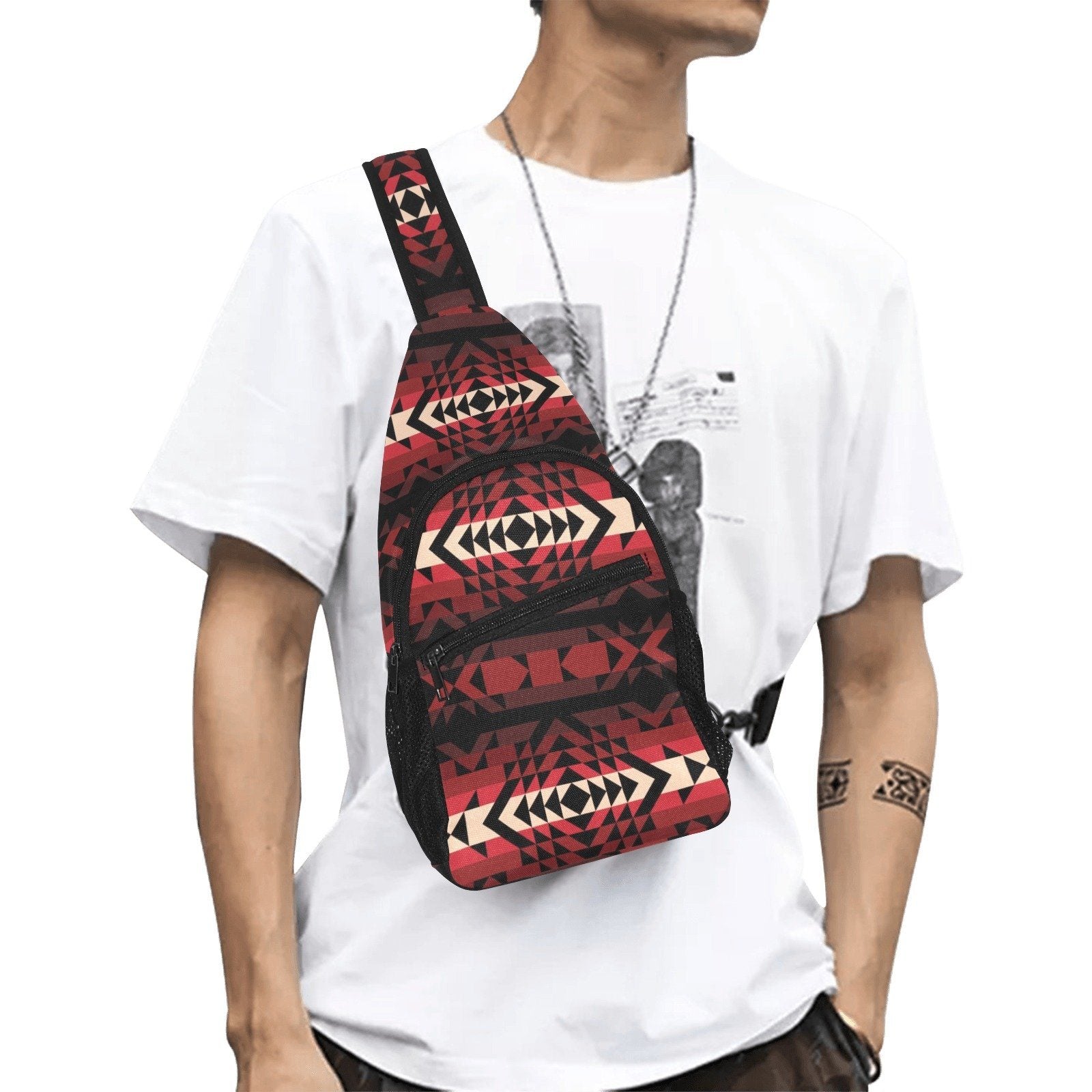 Black Rose All Over Print Chest Bag (Model 1719) All Over Print Chest Bag (1719) e-joyer