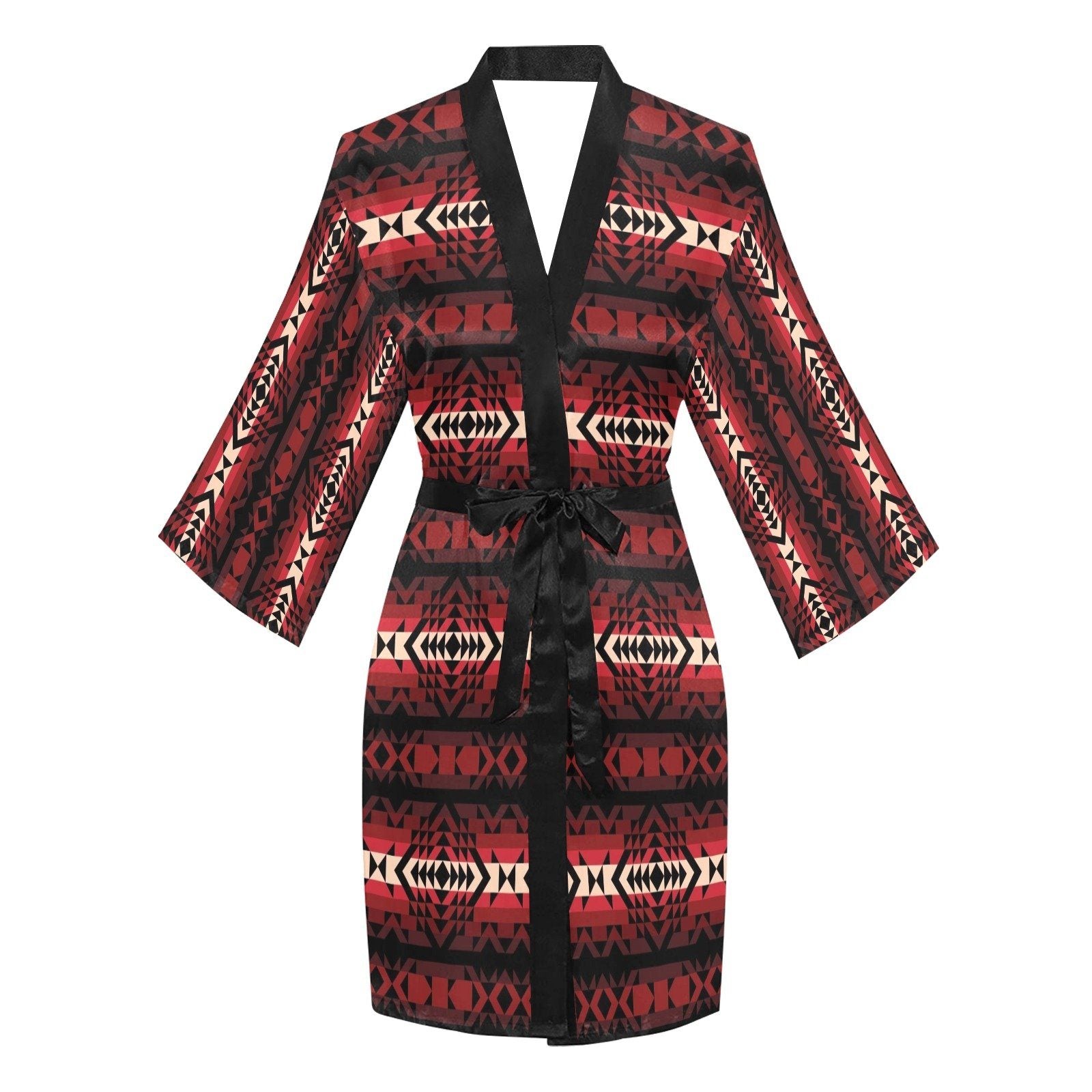 Black Rose Long Sleeve Kimono Robe Long Sleeve Kimono Robe e-joyer 