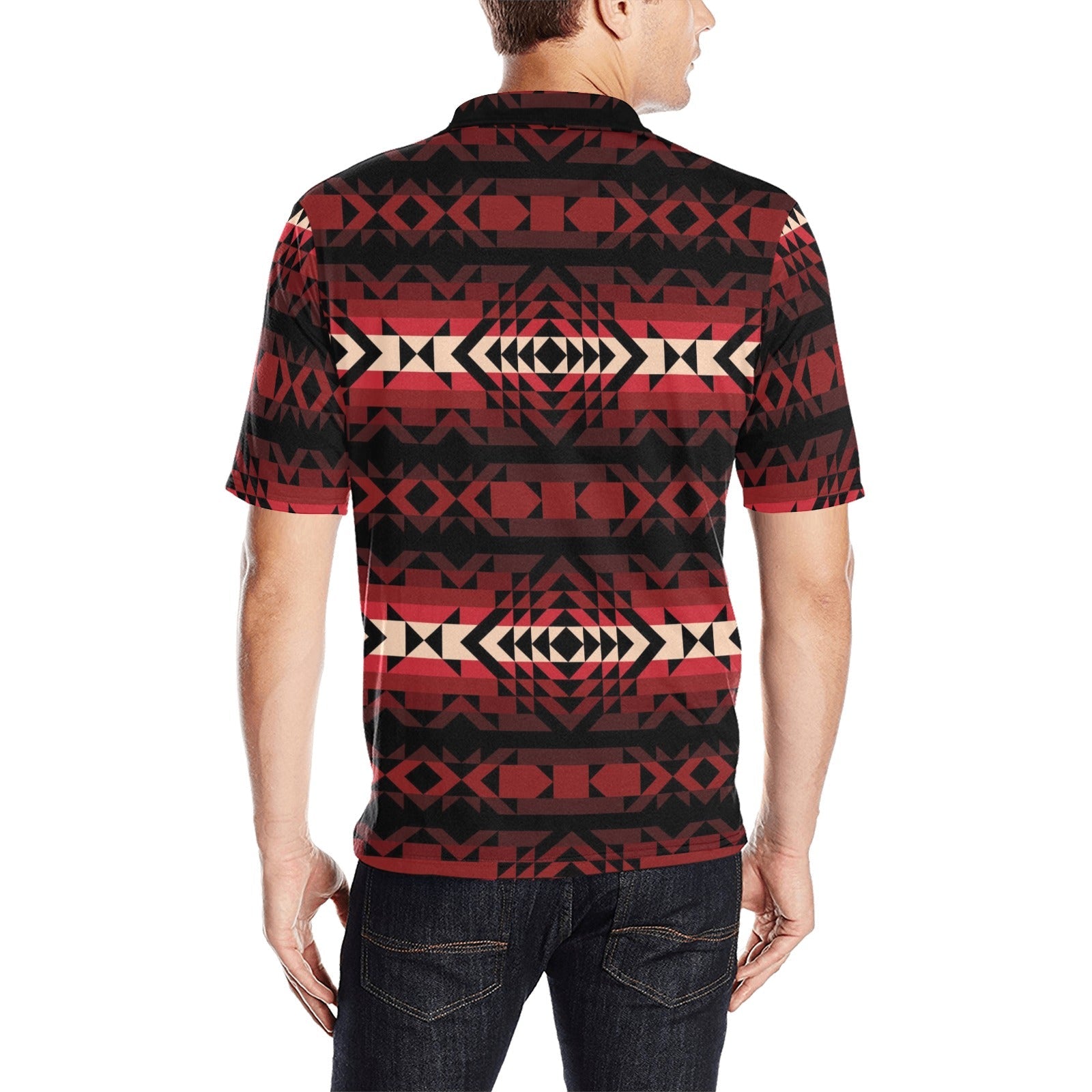 Black Rose Men's All Over Print Polo Shirt (Model T55) Men's Polo Shirt (Model T55) e-joyer