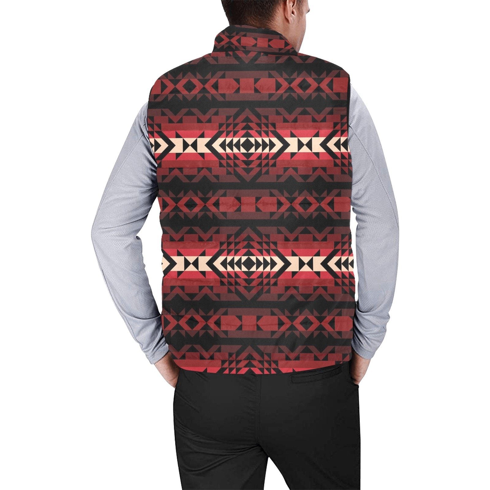 Black Rose Men's Padded Vest Jacket (Model H44) Men's Padded Vest Jacket (H44) e-joyer